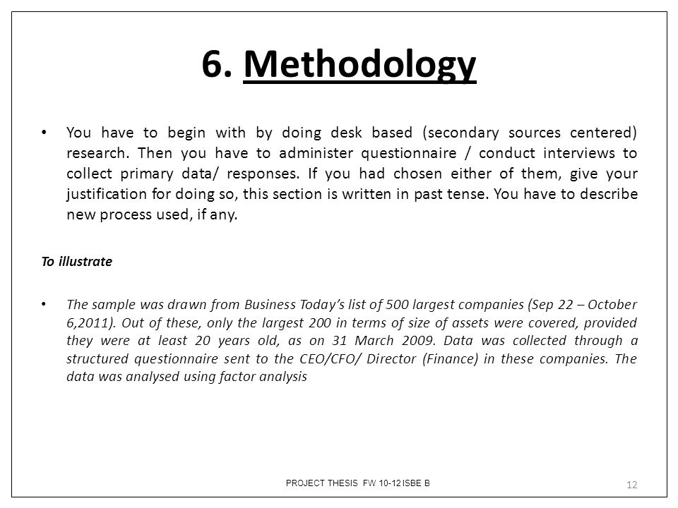 How should i write a methodology that based on secondary data for my dissertation?